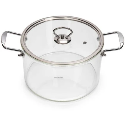 قابلمه پیرکس دسته استیل