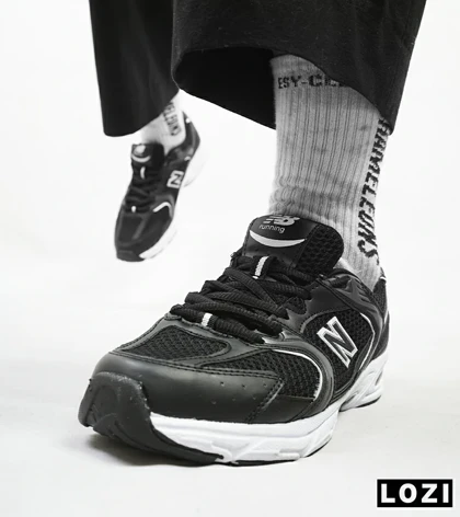 کفش کتانی بزرگ پا مشکی سفید NEW BALANCE 530