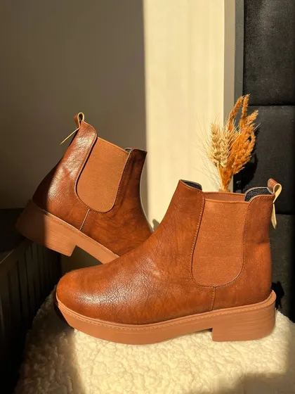 نیم بوت کلاسیک دو کش زنانه کد 1815