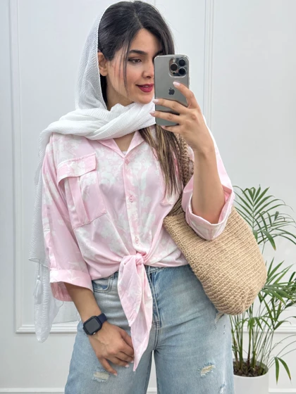 شومیز گره‌ای گلی