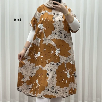 پیراهن طرح دار لامبادا نخی SH7607
