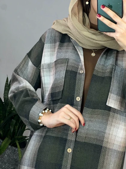 مانتو چهارخونه گلبرگ 2