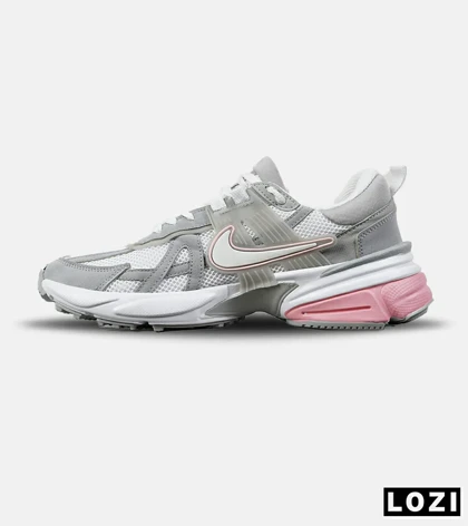 کفش کتانی مردانه و زنانه طوسی سفید صورتی Nike cushlon مدل 7578