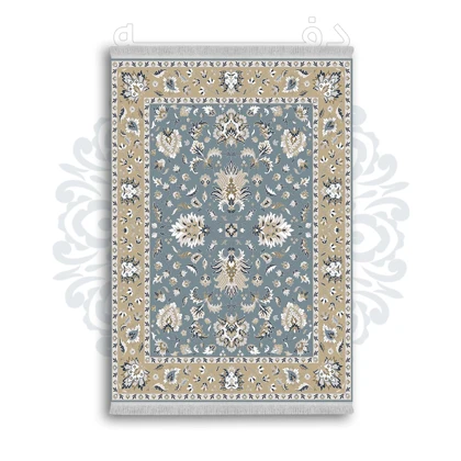 *جدید* فرشینه از جنس پارچه شانل مخمل ترک طرح فانتزی برند دفه کد 1166
