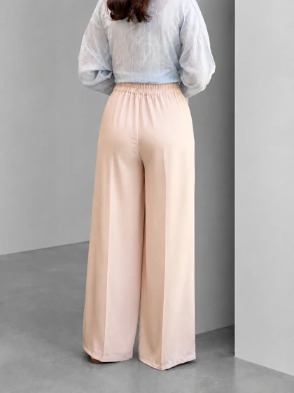 شلوار بگ پارچه ای کمربندی