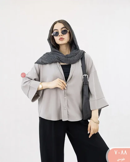 شومیز مانتویی سیلک 7088