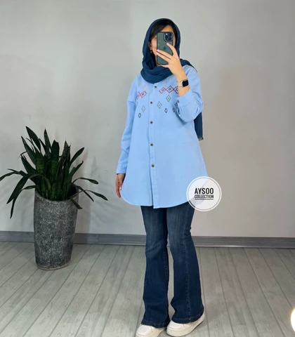 مانتو گلدوزی شقایق 1(ایراد دار)