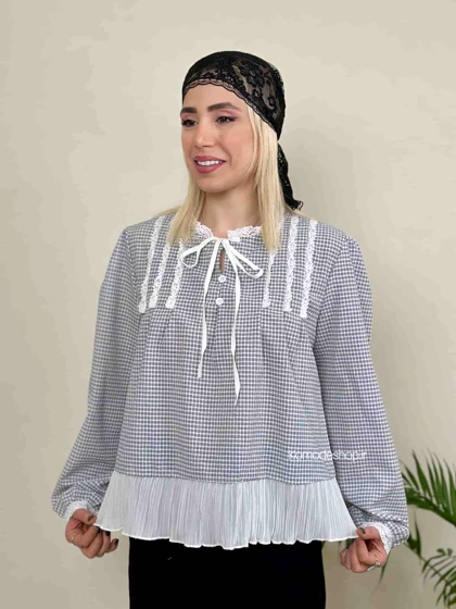 شومیز عروسکی جلوبسته پلیسه