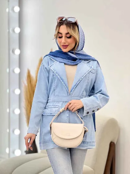 مانتو جین آستین سه دکمه