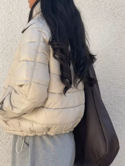 کاپشن پافر زنانه یقه ایستاده