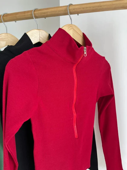 بلوز نیم زیپ - کد 966