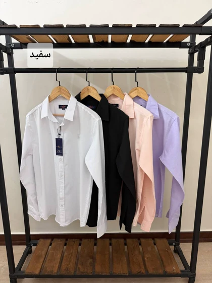 پیراهن ساده آستین بلند پنبه کد 2475