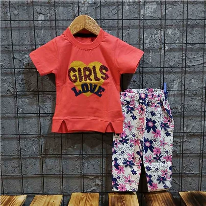 تیشرت شلوارک کتان دخترانه GIRLS