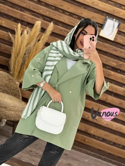 مانتو لینن کتی آستین دکمه