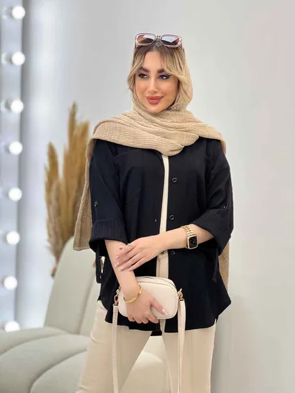 شومیز کراش آستین بند دار