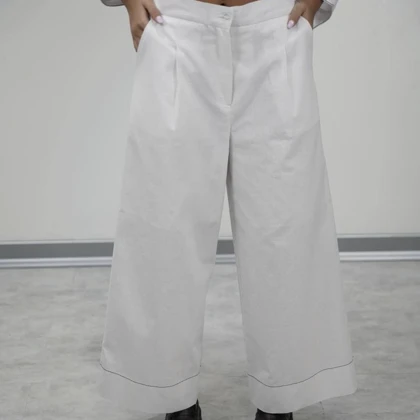شلوار لینن واید بیسیک