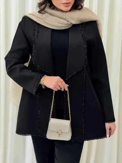 مانتو کریستال دوزی برش‌دار