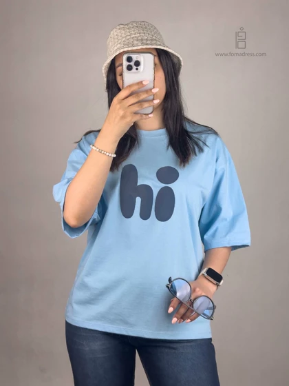تیشرت باکسی طرح Hi