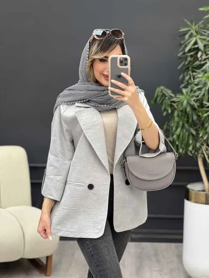مانتو آستین سگک دو دکمه