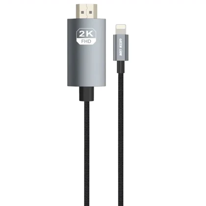 کابل لایتنینگ به HDMI گرین لاین Green Lion مدل GNHDMI2LGTGY طول 2 متر