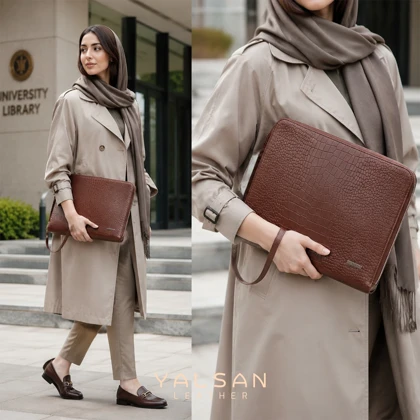 کیف اداری چرم یلسان مدل کلاور کد 113-PRM