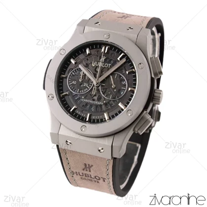 ساعت هابلوت مردانه کلاسیک فیوژن سه موتوره طوسی مشکی صفحه اسکلتون 102257