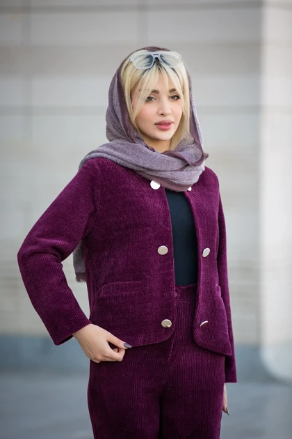 جکت زنانه دکمه نما آستردار