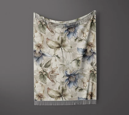 شال مبل ریش دار sofa shawl 166