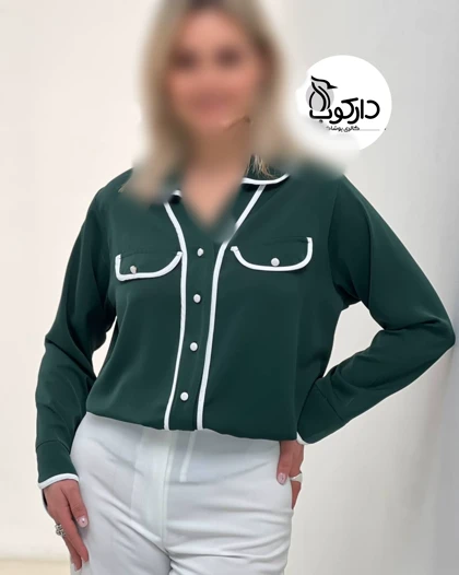 شومیز مجلسی زنانه دکمه دار کرپ الیزا