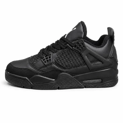 کفش کتانی ست زنانه مردانه و بزرگ پا مدل جردن4 مشکی تمام Jordan 4