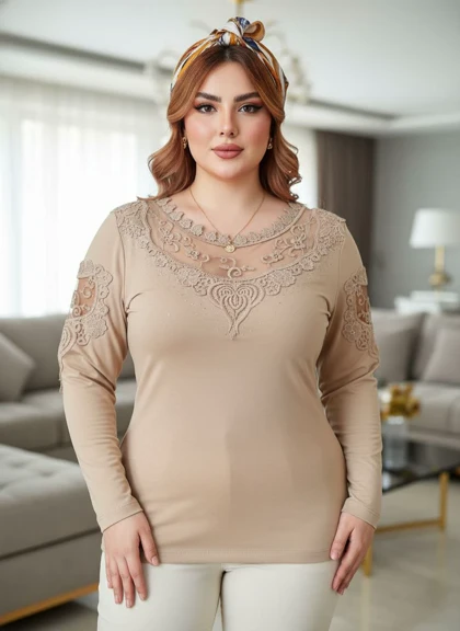 شومیز گیپوردار مدل دلسا کد 50274