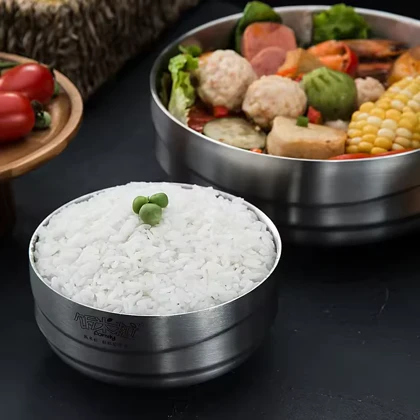 کاسه دوجداره استیل سیلور یونیک پلاس / Unique plus در سه سایز