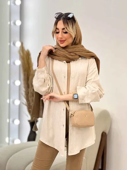 شومیز طرحدار لینن نچرال