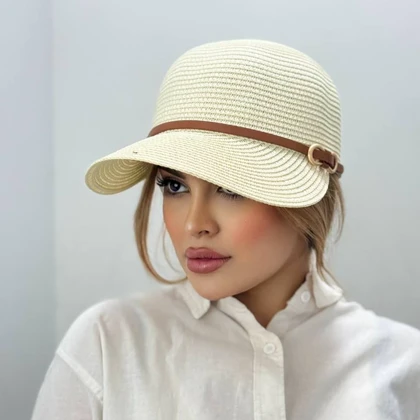 کلاه بیسبالی ساحلی با بند چرم