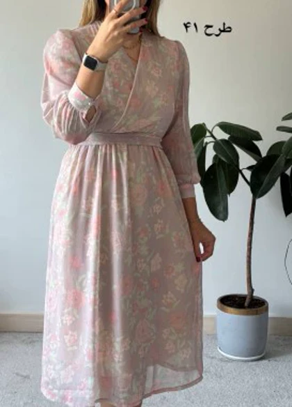 پیراهن حریر سرمه سری 11