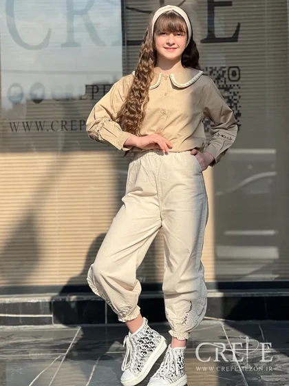 شلوار لینن دمپا گلدوزی