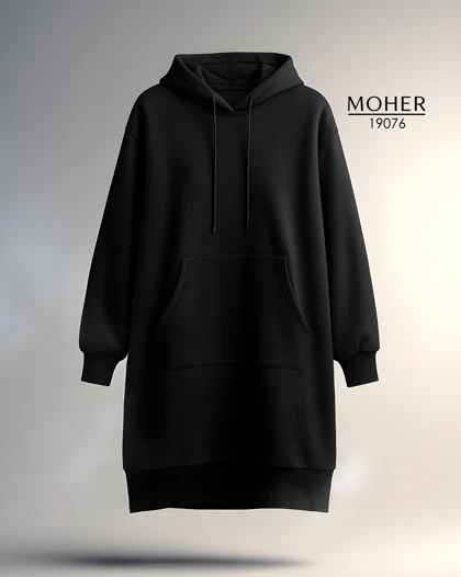 هودی بلند زنانه کرک‌دار سایز بزرگ