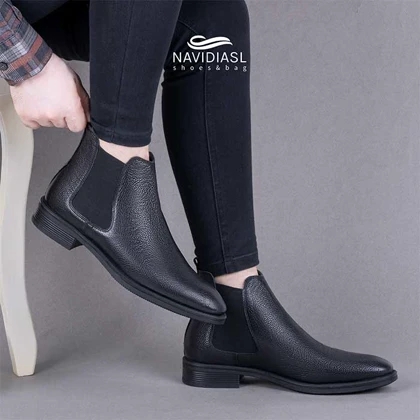 نیم بوت مردانه چرم کلاسیک کد 7006011