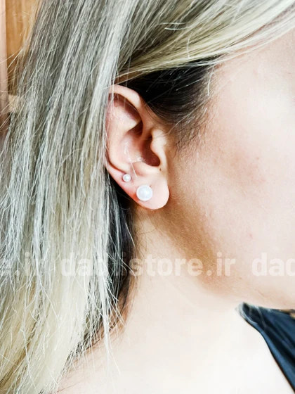 گوشواره مروارید میخی استیل