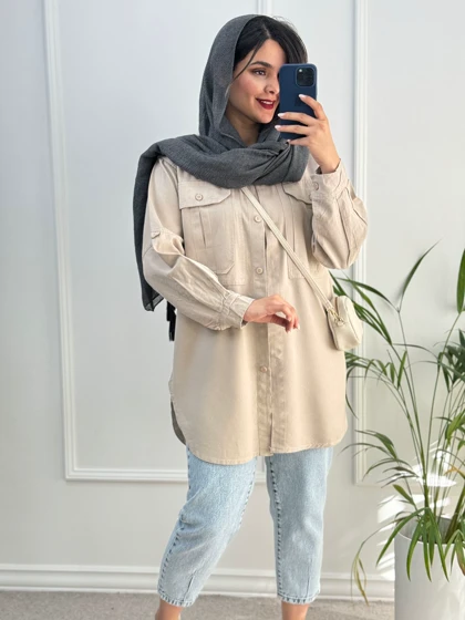 مانتو کتان پنبه ساتین