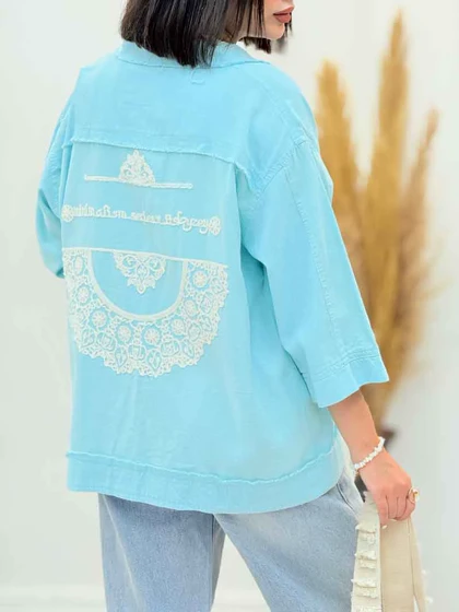 مانتو ریش دار دو جیب پاکتی