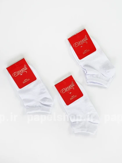 جوراب مچی نخ پنبه سفید ساده