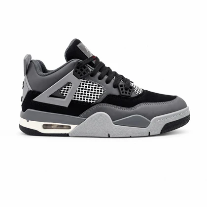 کفش و کتانی مردانه ساق‌دار مدل جردن NIKE AIR JORDAN 4 رنگ طوسی مشکی کد 2185
