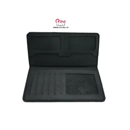کیف پول چرم مردانه کتابی+ جاکارتی طرح اسکلت