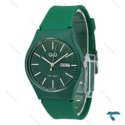 کیو اند کیو مردانه دو تقویمه سبز کله غازی QQ-7770-G