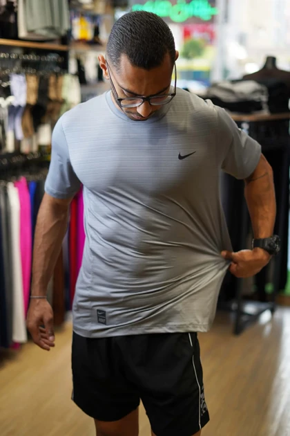 تیشرت ورزشی مردانه پارچه میراژ تمام کش