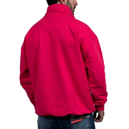 دورس مردانه یقه نیم زیپ صورتی طرح ساده