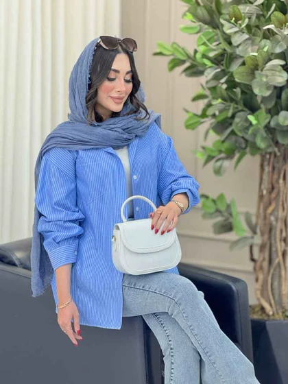 مانتو راه راه تک جیب اسرا