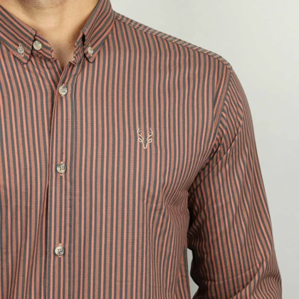 پیراهن آستین بلند راه راه مردانه برند مد مدل 14102011