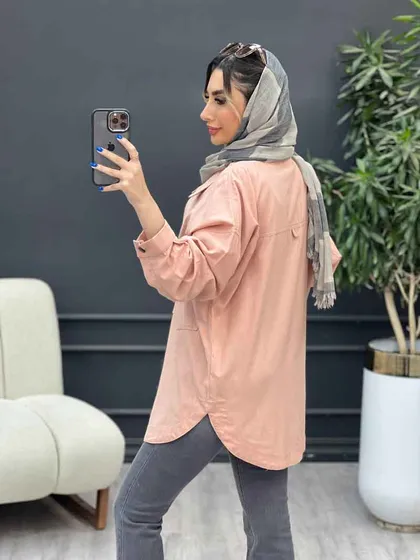 مانتو لینن دو جیب پایین هلال آلا